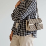 Bolsa Crossbody em Couro PU Marrom