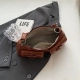 Fashion Double Pockets Design PU Leather Shoulder Bag for Women 2025 Tend Female Crossbody Bag Underarm Bags Handbags bolsa