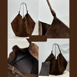Handbag Suede Leather Bag Dumpling Bucket Bag Niche Single Shoulder Tote Bag Women's Bag