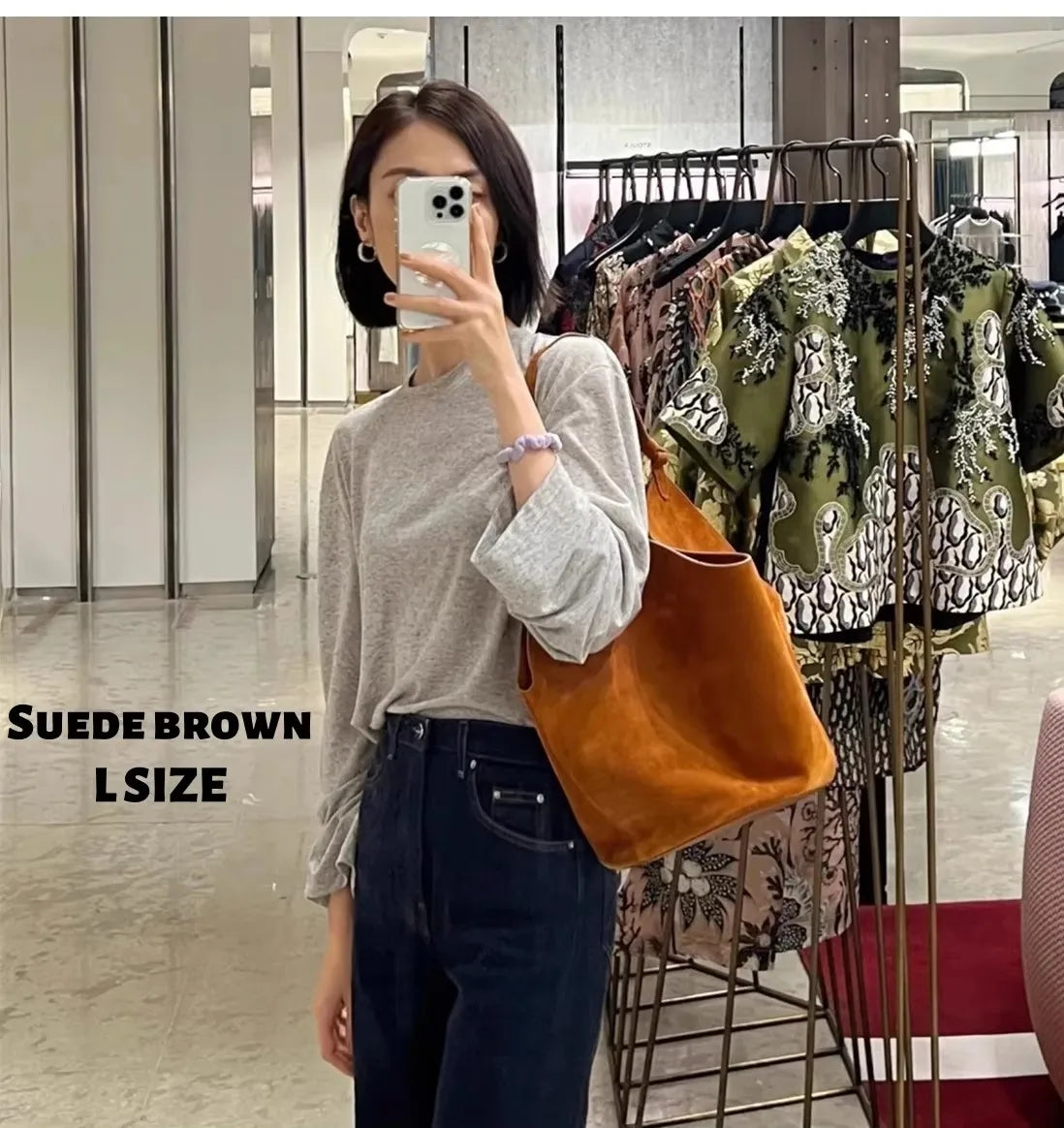 Handbag Suede Leather Bag Dumpling Bucket Bag Niche Single Shoulder Tote Bag Women's Bag