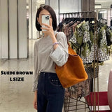 Handbag Suede Leather Bag Dumpling Bucket Bag Niche Single Shoulder Tote Bag Women's Bag