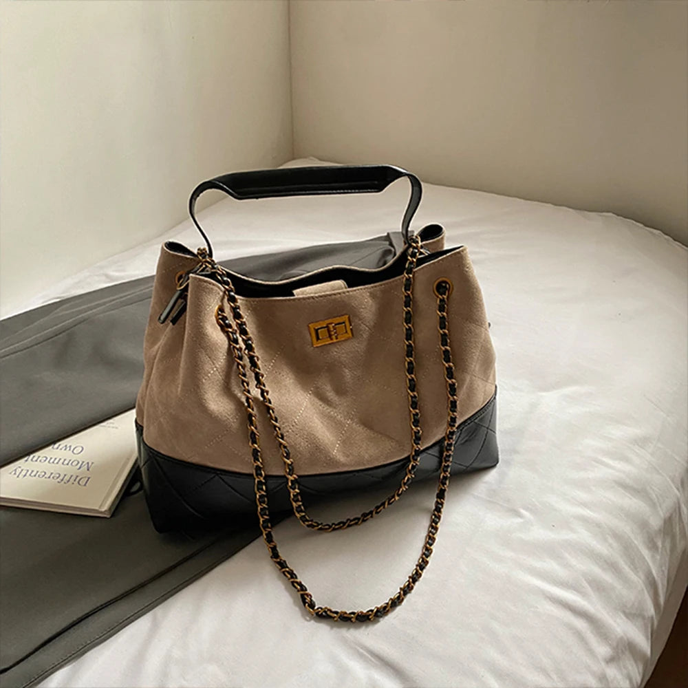 Bolsa Tote Estruturada em Couro Bege