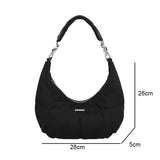 Women Retro Underarm Bag Armpit Small Shoulder Bag Soft Hobos Y2k Female Black Purse Fashion Girls Crescent Handbag 2025 New