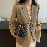 Original Soft Buet Bag Women's New 2025 Diamond Chain Design Korean Sle Single oulder Handbag PU Material Medium Size