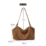 Women's Suede Cow Genuine Leather Shoulder Bags Ladies Soft Cowhide Crossbody Bag Female Design Luxury Lazy Commuting Handbag