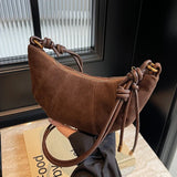 Velvet Material Zipper 2025 High Quality Shoulder Bag Solid Color Simple Fashionable Crossbody Bag Soft Western Style Handbag