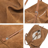 Women's Suede Cow Genuine Leather Shoulder Bags Ladies Soft Cowhide Crossbody Bag Female Design Luxury Lazy Commuting Handbag