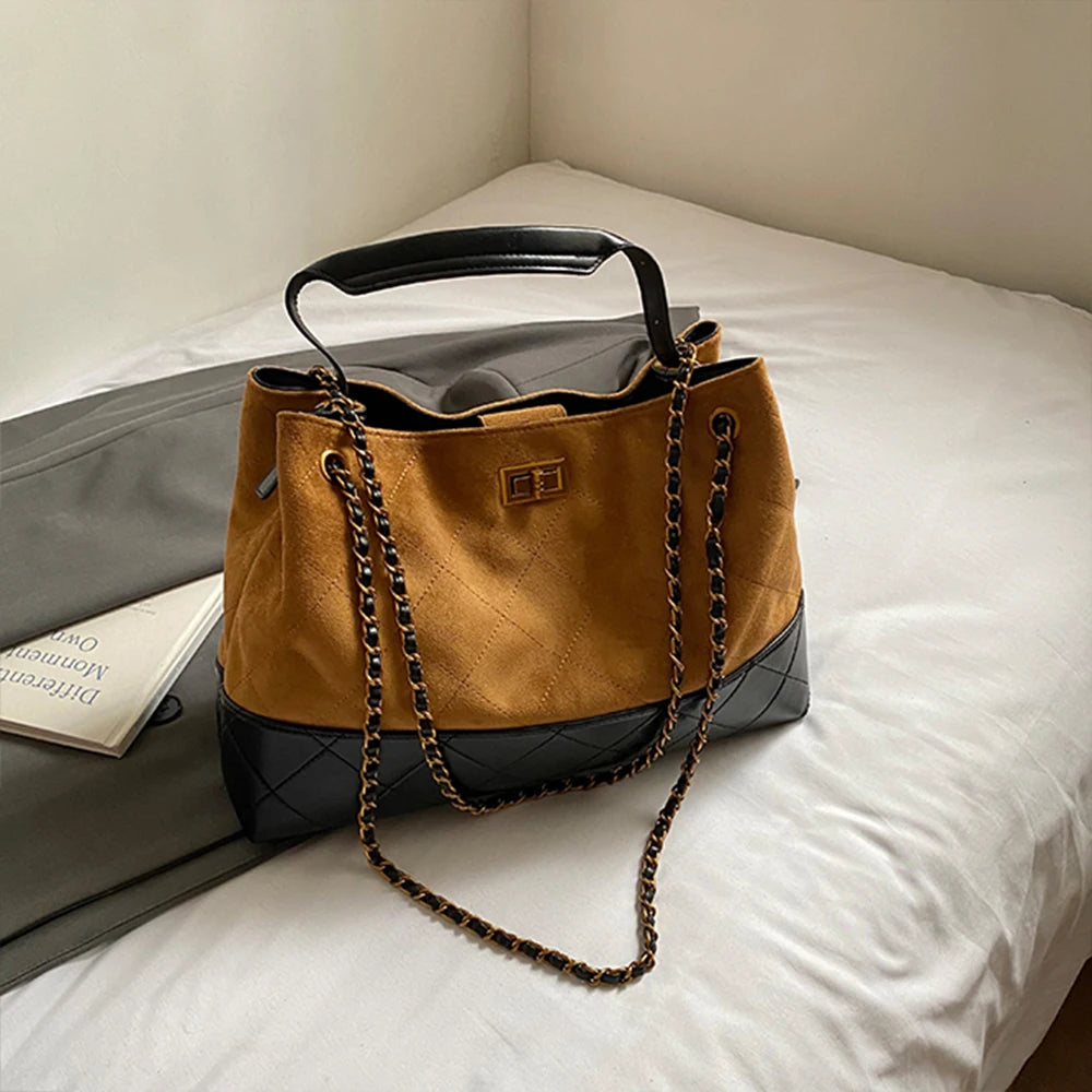 Bolsa Tote Estruturada em Couro Bege