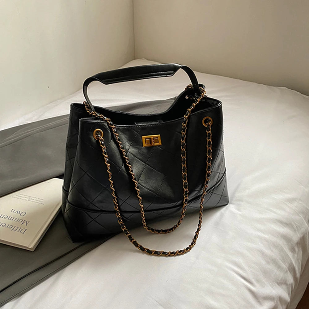 Bolsa Tote Estruturada em Couro Bege